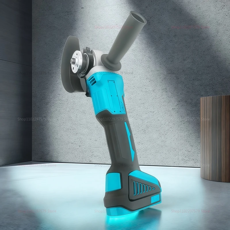 Беспроводная бесщеточная электрическая угловая шлифовальная машина 18 В, перезаряжаемый электроинструмент для шлифования металла, дерева, DIY проекты, совместимость с Makita