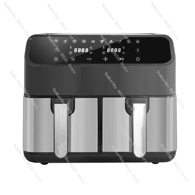 

Double pan air fryer, 8L large capacity double compartment electric fryer