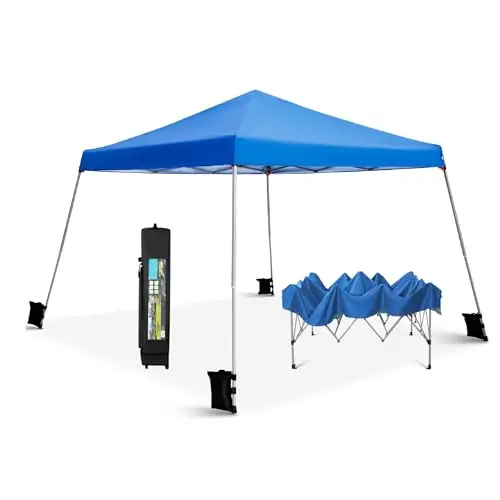 12x12 Pop up Canopy Tent, Slant Leg Easy Instant Sun Shade | Canopies 144 Sq.Ft Portable Waterproof UV Resistant