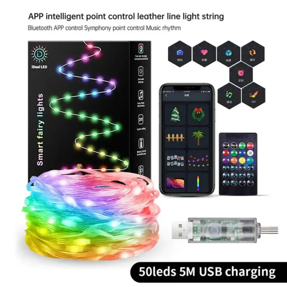 2 Stuks App Led Strip Rgb Lights Kleur Veranderende Muziek Led Strip Lights Met Afstandsbediening App Bediening Rgb Led Strip Room Party Decoratie