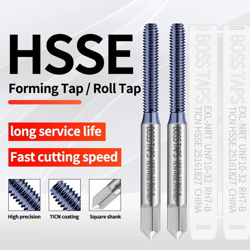 BOSS TAPS HSSE-M42 JIS มาตรฐาน Roll Forming Tap UNF 0-80 1-72 2-64 5-44 8-36 10-32 12-32 1/4 5/16 3/8 เครื่องสกรูเกลียว