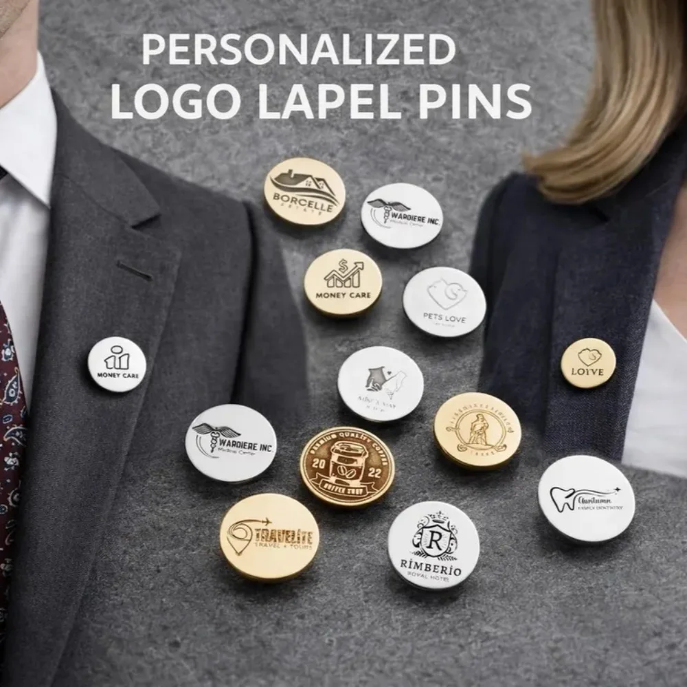 

20mm Round Custom Brooch Custom Any Logo Image Stainless Steel Brooch Pins Men and Women Clothing Accessories Jewelry Gift