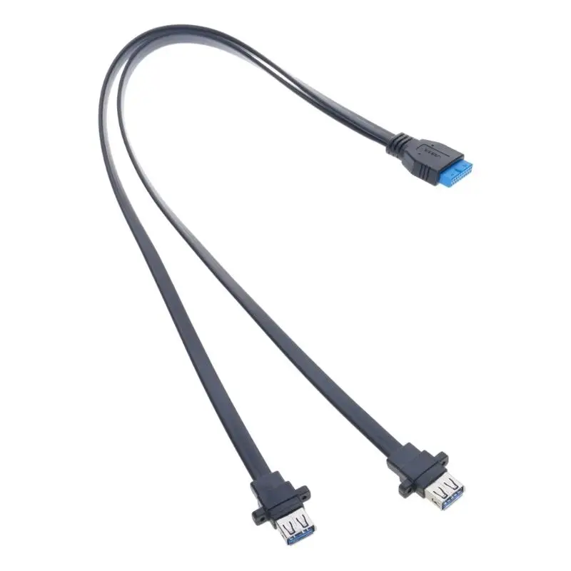 R53C USB3.0 Faceplate Cable Motherboards 19Pin Cable to USB Female Splitter Adapter