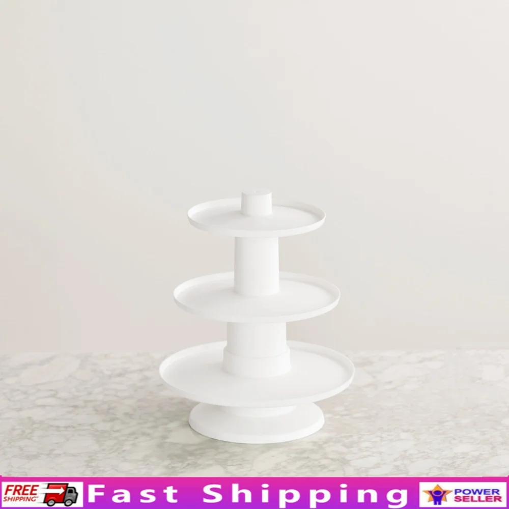 

Stacked 3-Tier Cupcake Dessert Tower Stand Sweet Treats Display Holder Easy Storage Portable Wedding Party Celebration