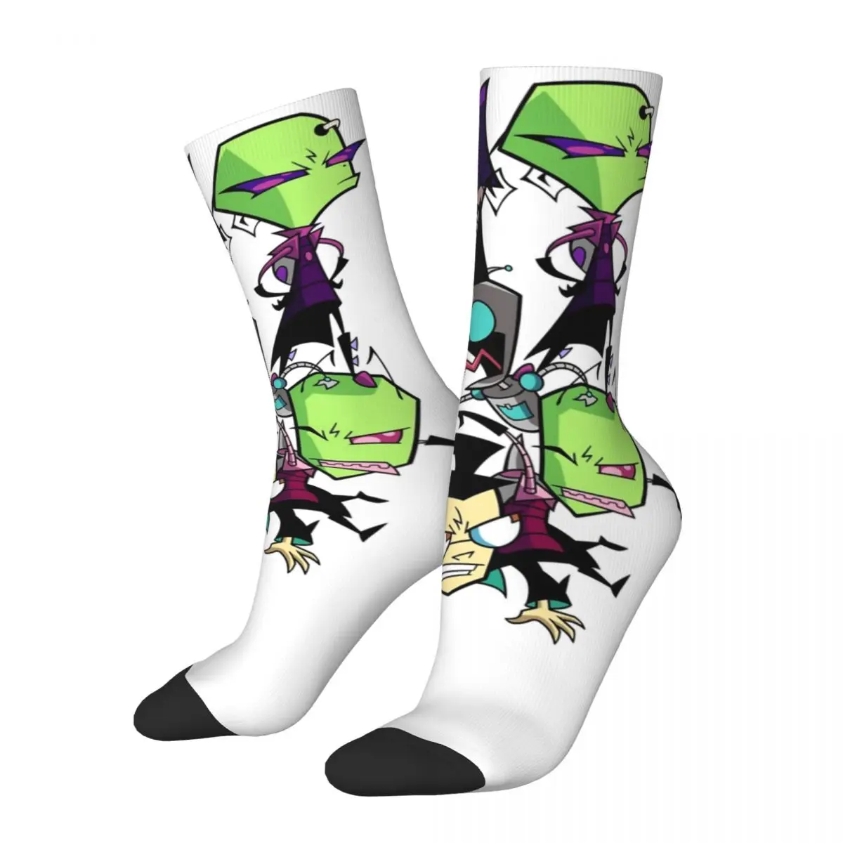 Winter Warm Colorful Men's Women's Pile On The Dib Invader Zim Socks Breathable Middle Tube Socks