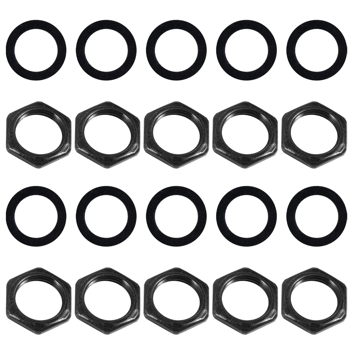 

20 pcs Electric Guitar Nut Washer Set Metal Gasket Bass Parts Black Durable Glossy Home Store Use Guitar for Accessories