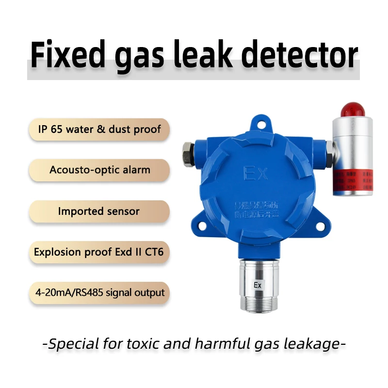 Detector de gas GLP Lel a prueba de explosiones con válvula solenoide Sistema detector de alarma de gas combustible