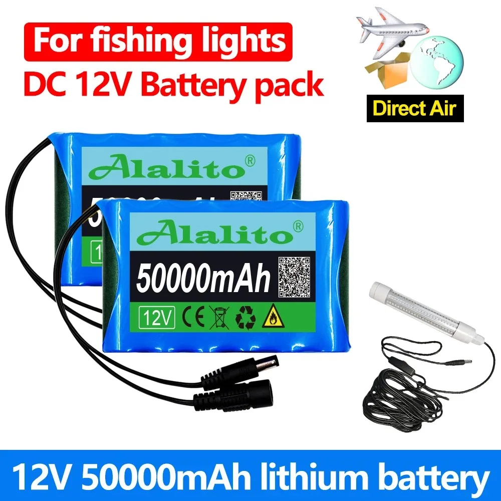 

Air Shipping Rechargeable Battery 12V 50000mah Lithium Battery Pack Capacity DC 12.6V 50Ah CCTV Camera Monitor with Charger