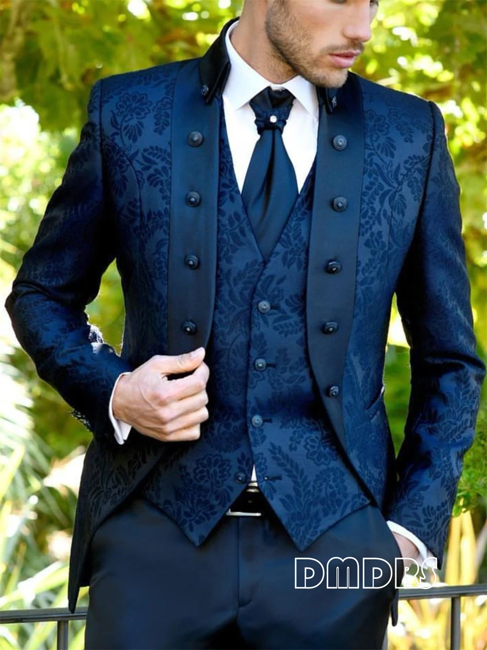 

Luxury Jacquard Suit Set for Men Including Jacket Vest and Pants, XXS-7XL Slim Fit Modern Tuxedo Dinner Dating Party Suits