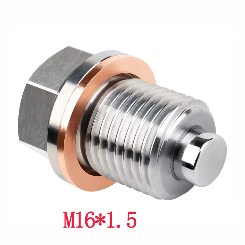 M14 x 1.5 M12 M16 M18 M20 M24 Magnetic stainless steel Oil Drain Plug Sump Drain Nut Bolt with 1 Copper Gasket