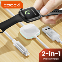 Toocki 2 in 1 Cable for iPhone iWatch,USB A/C to Ligthing Fast Charger Cable for iPhone 14 13 12,15W Wireless Charer for iWatch