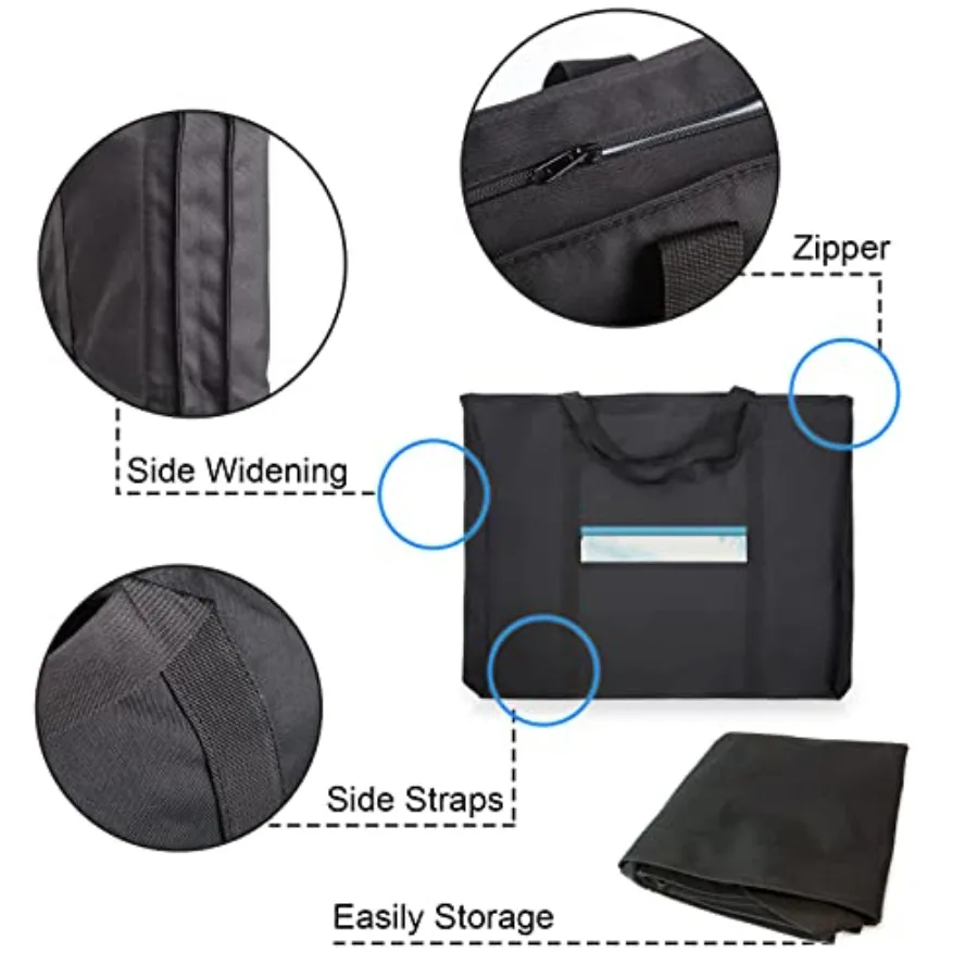 กระเป๋าใส่ผลงานศิลปะผ้าดักครอนน้ำหนักเบา ขนาด 19.6 นิ้ว x 25.6 นิ้ว สำหรับใส่ผลงานศิลปะขนาด 18 นิ้ว x 24 นิ้ว พร้อมสายสะพาย เหมาะสำหรับการพกพา