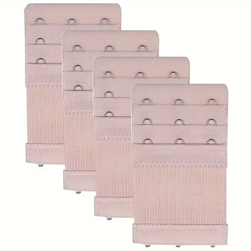 4 Stück 3-Haken-BH-Träger-Verlängerung; Bequemer und verstellbarer BH-Träger-Clip; Dessous-Zubehör für Damen