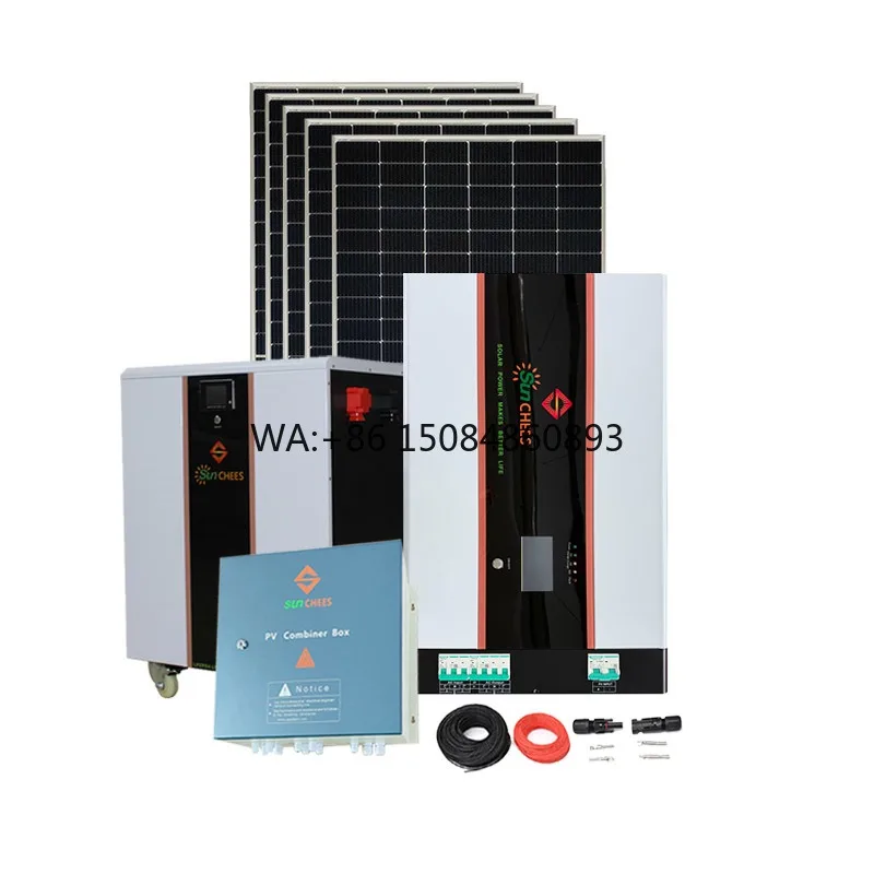 Complete Set 10Kw Wall Mount Hybrid Solar Panel Energy System Kit 10000w Set up Home Power Package With Battery Hybrid