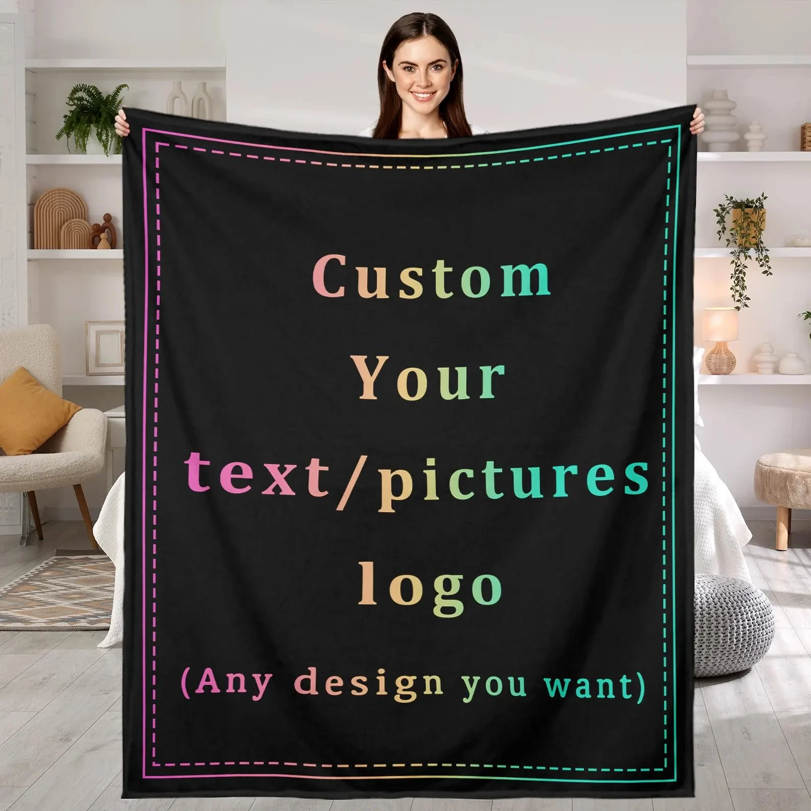 

Customized Personalized Blanket Upload Pictures DIY Flannel Blanket - Customized Warm Photos for Birthday, Wedding, Gift