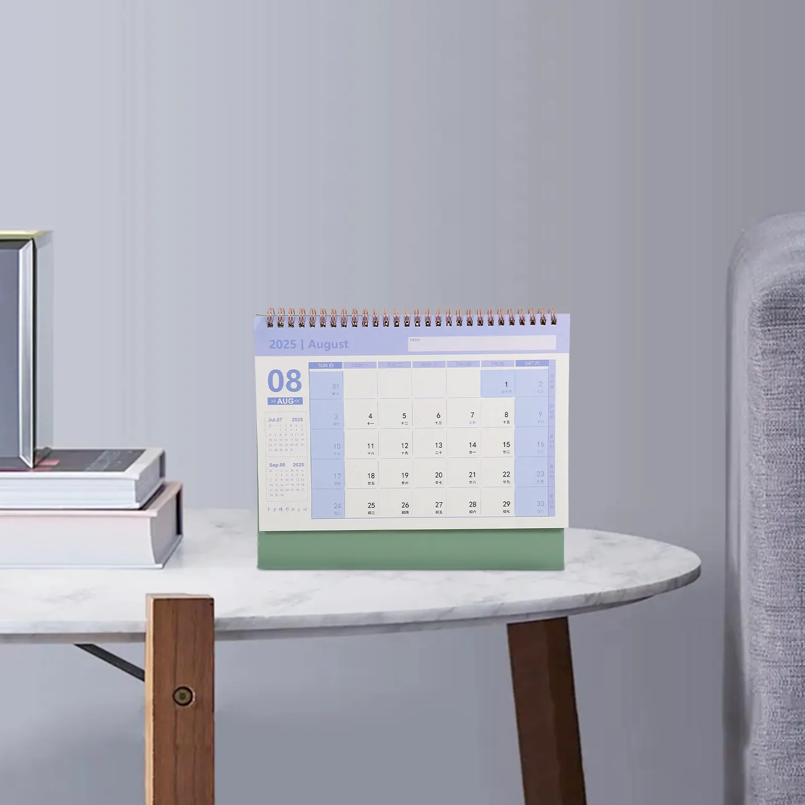 

Стильный настольный календарь на 2025 год с золотой фольгой, прочный, на двойной спирали, эффективный инструмент планирования для дома, офиса и учебы