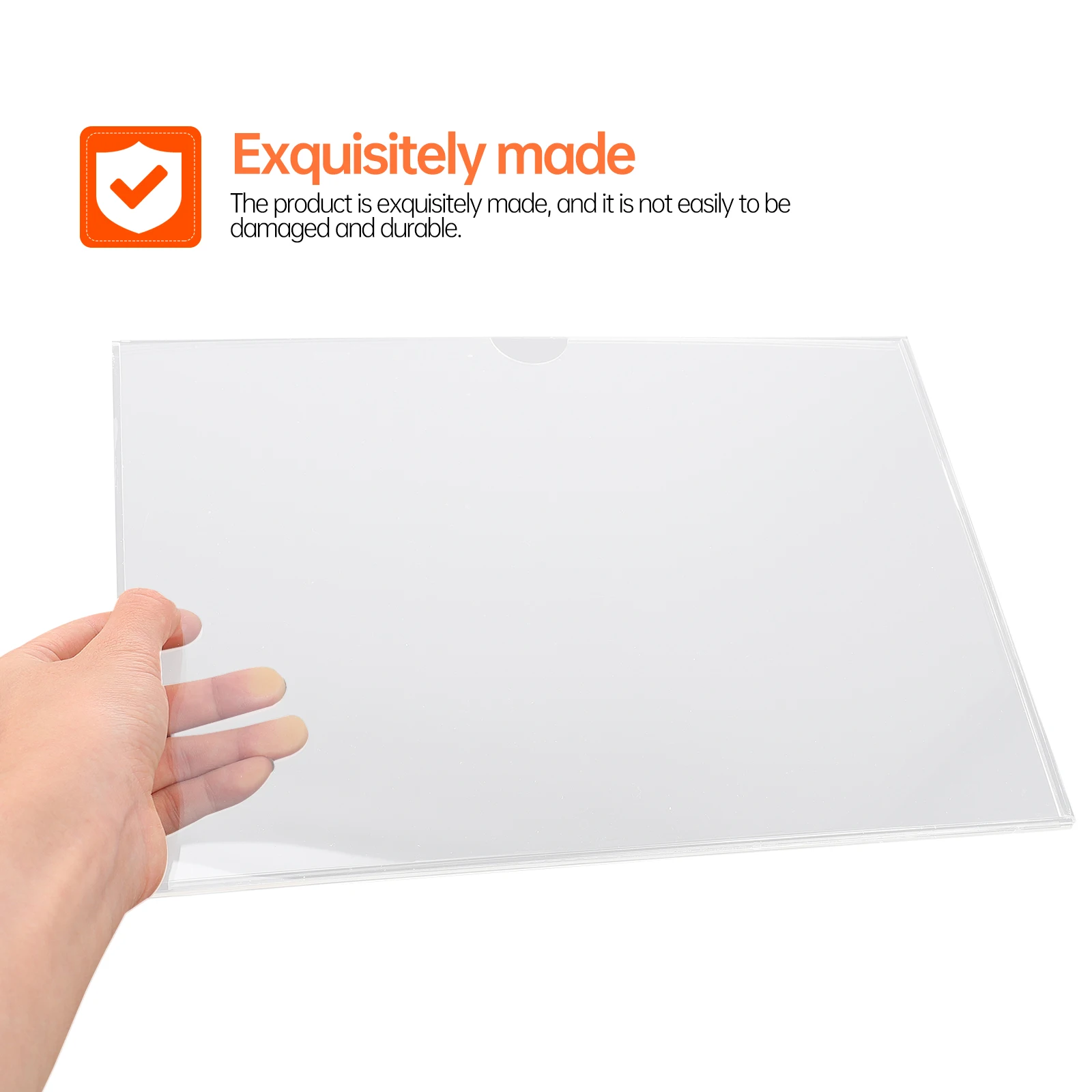 

2 Pcs Acrylic Display Box Item Show Stand Holder Desktop A4 Paper Transparent Rack Label Holders