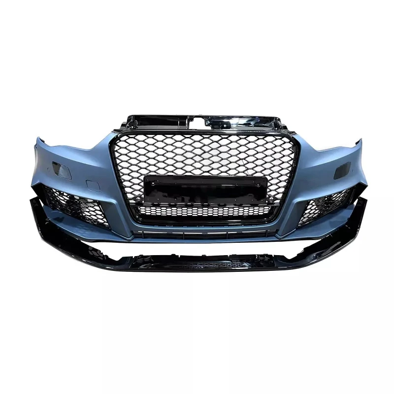 RS3 Style Front Bumper Kit With Grille Front Lip Fit A3 S3 8V 2013 2014 2015 2016 view 5
