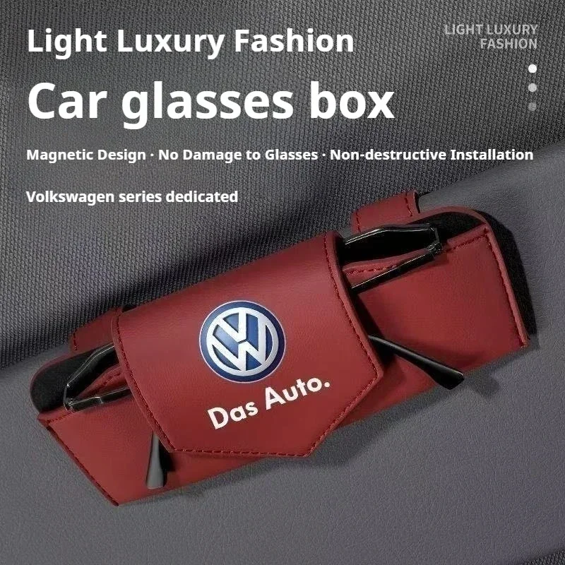 

Кожаный чехол для хранения автомобильных очков из искусственной кожи для Volkswagen VW Passat Touran Golf 3 GTI Octavia Jetta