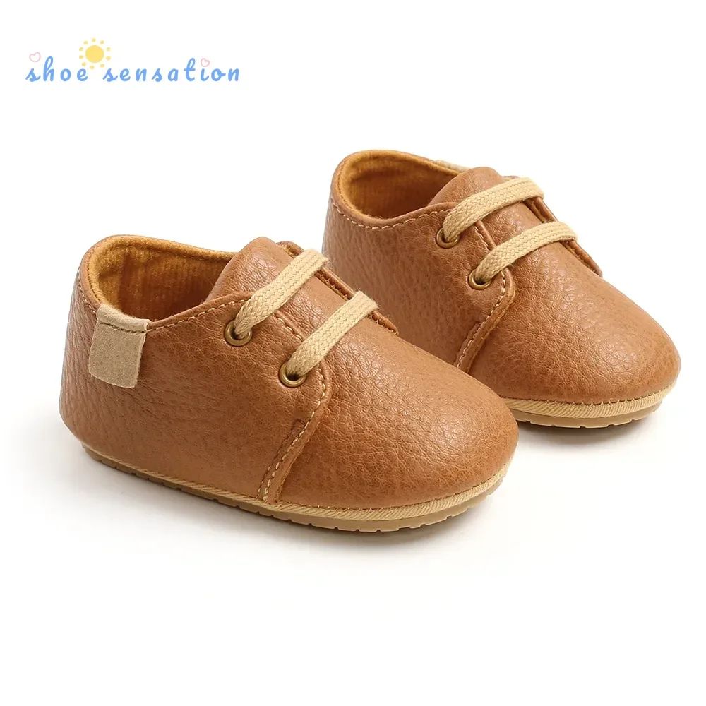 

Baby Shoes Retro Leather Boy Girl Shoes Multicolor Toddler Rubber Sole Anti-slip First Walkers Infant Newborn Moccasins