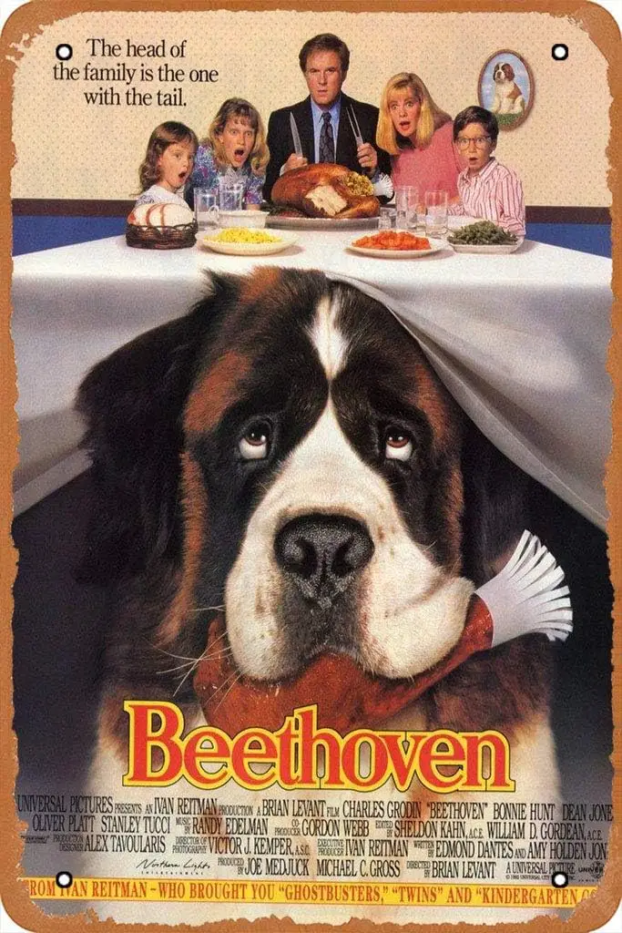 KiiHool Beethoven Movie Poster Vintage Metal Tin Sign 12 x 8 Inches Poster Movie Poster Aluminum