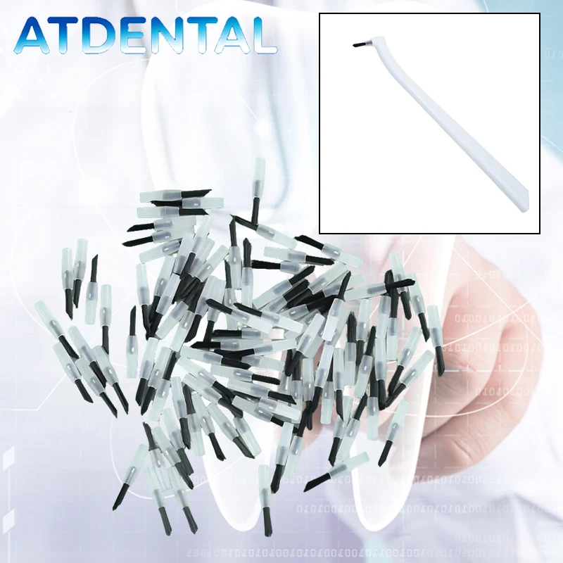 

100Pcs Dental Disposable Micro Applicators Fine Tip Brushes with Handle for Bonding Etching Sealing Agent