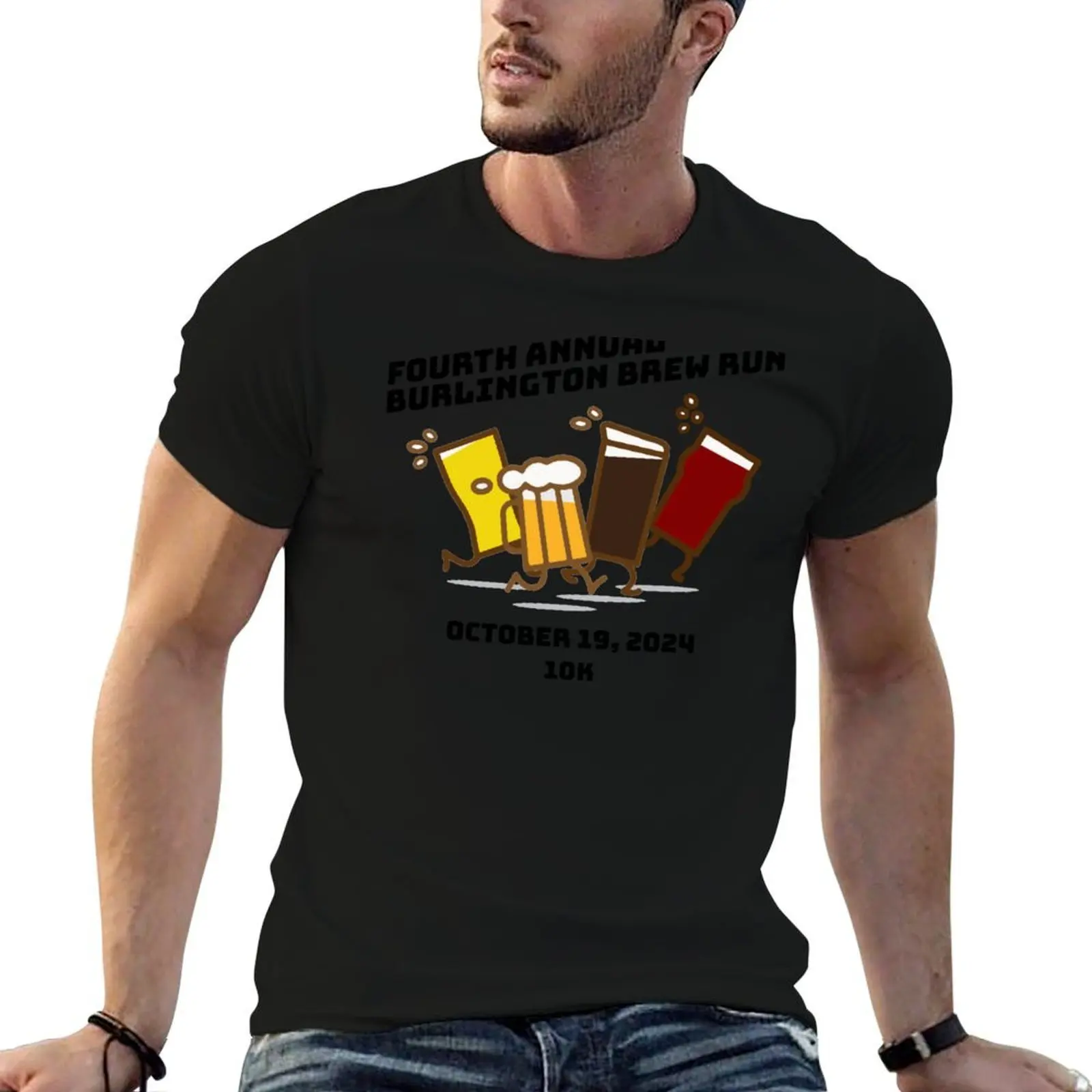 

Forth Annual Burlington Brew Run T-Shirt man t shirt cotton high quality man tshirt T-Shirt