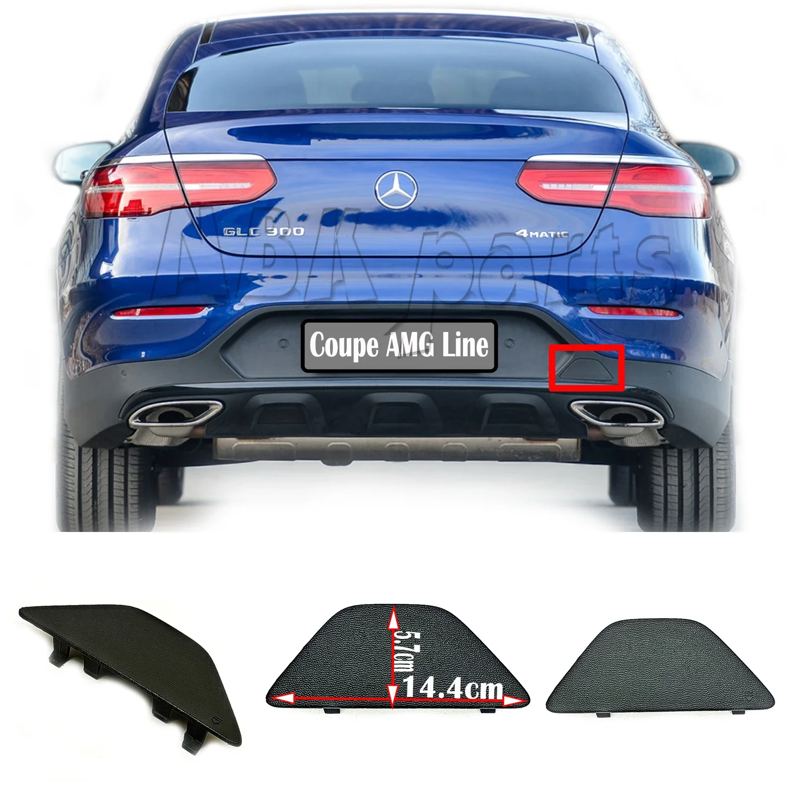 

Fit 16-18 Mercedes-Benz Rear Tow Cover GLC W253 C253 GLC200 GLC260 GLC300 GLC43 63amg AMG SUV bumper Hook Eye Towing Cap