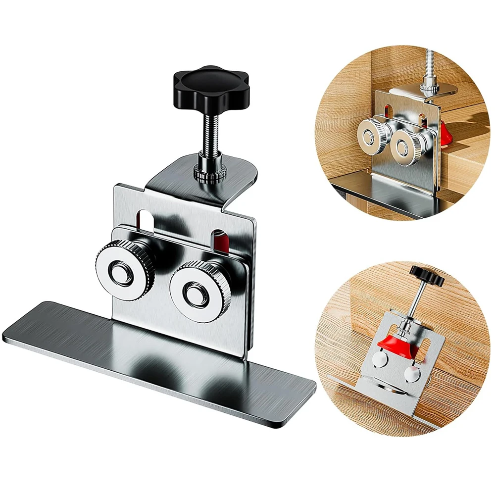 Adjustable Cabinet Door Installation Positioner Stainless Steel Cabinet Locator Mounting Jig Installing Cabinet Doors Tool