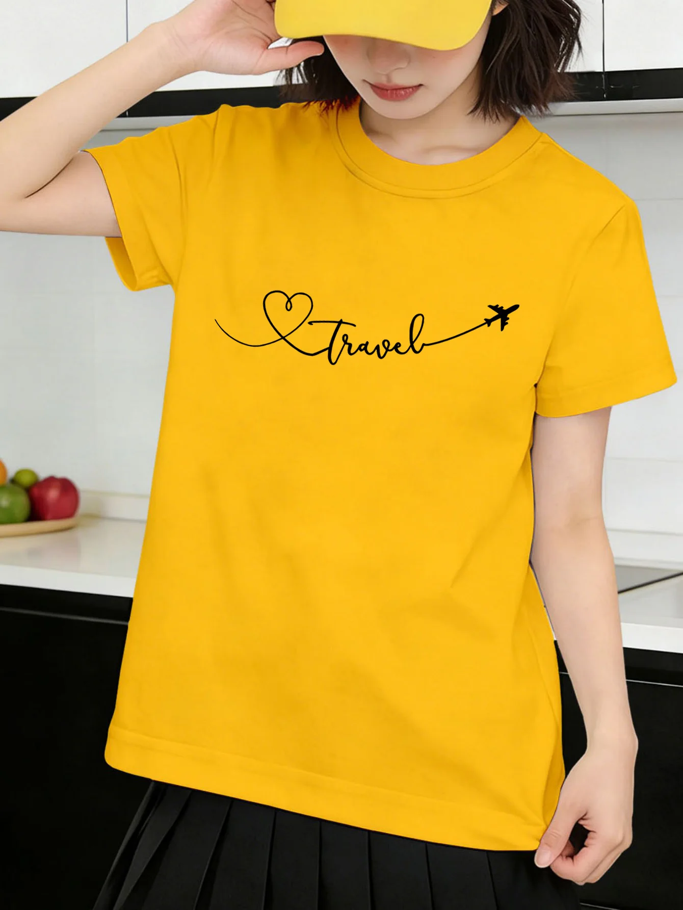 Parent T Shirt Cursive Travel Love Airplane Outline Graphic Boys Girls Breathable Short Sleeve Simple Elegant Daily Casual Tee