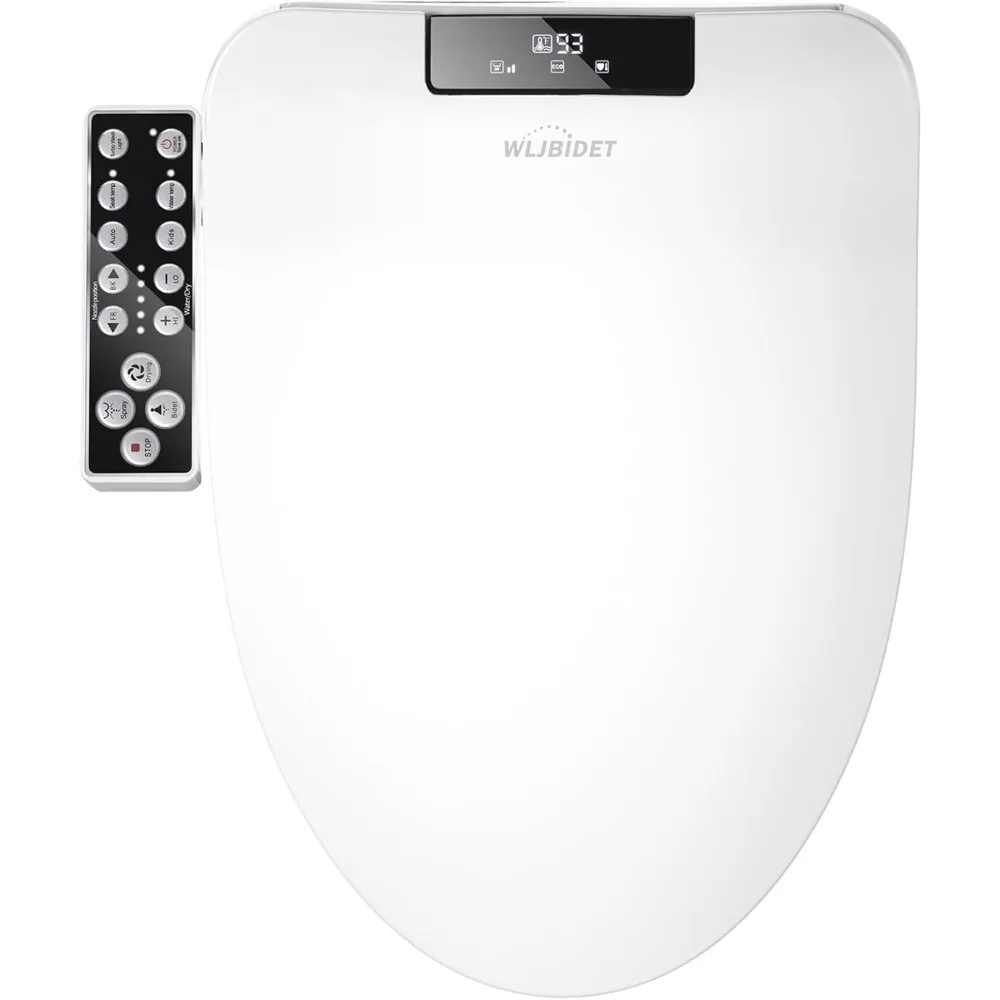 Electronic Heated Smart Toilet Seat, Unlimited Heated Water and Warm Air Dryer, Adjustable Temperature, Self-Cleaning Nozzle