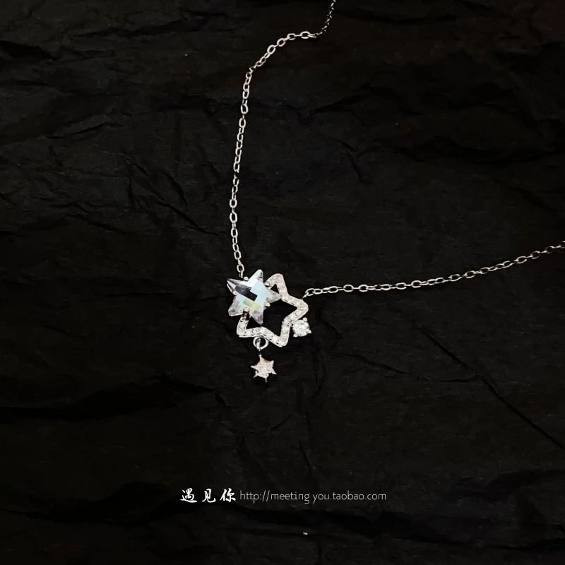 أنيمي الحب والفضاء العميق Xavier الانطباع الرياح ستار سلسلة 925 قلادة فضية تأثيري الكرتون جمع حلية هدية عيد الميلاد