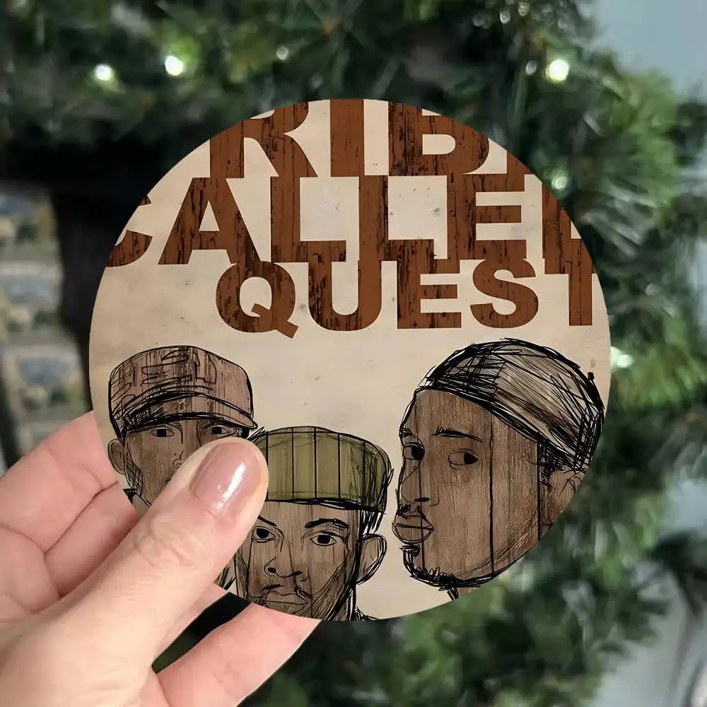 Hip Hop Band A Tribe Called Quest Round Coasters Insulated Durable Cups Coffee Coaster Plate Mats Home and Decoration Kitchen