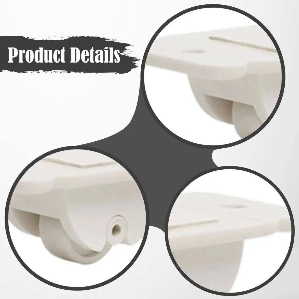 Plastic Self Adhesive Casters Smooth Rolling Small Wheels DIY Replacement for Storage Box Mini Cabinet Drawer