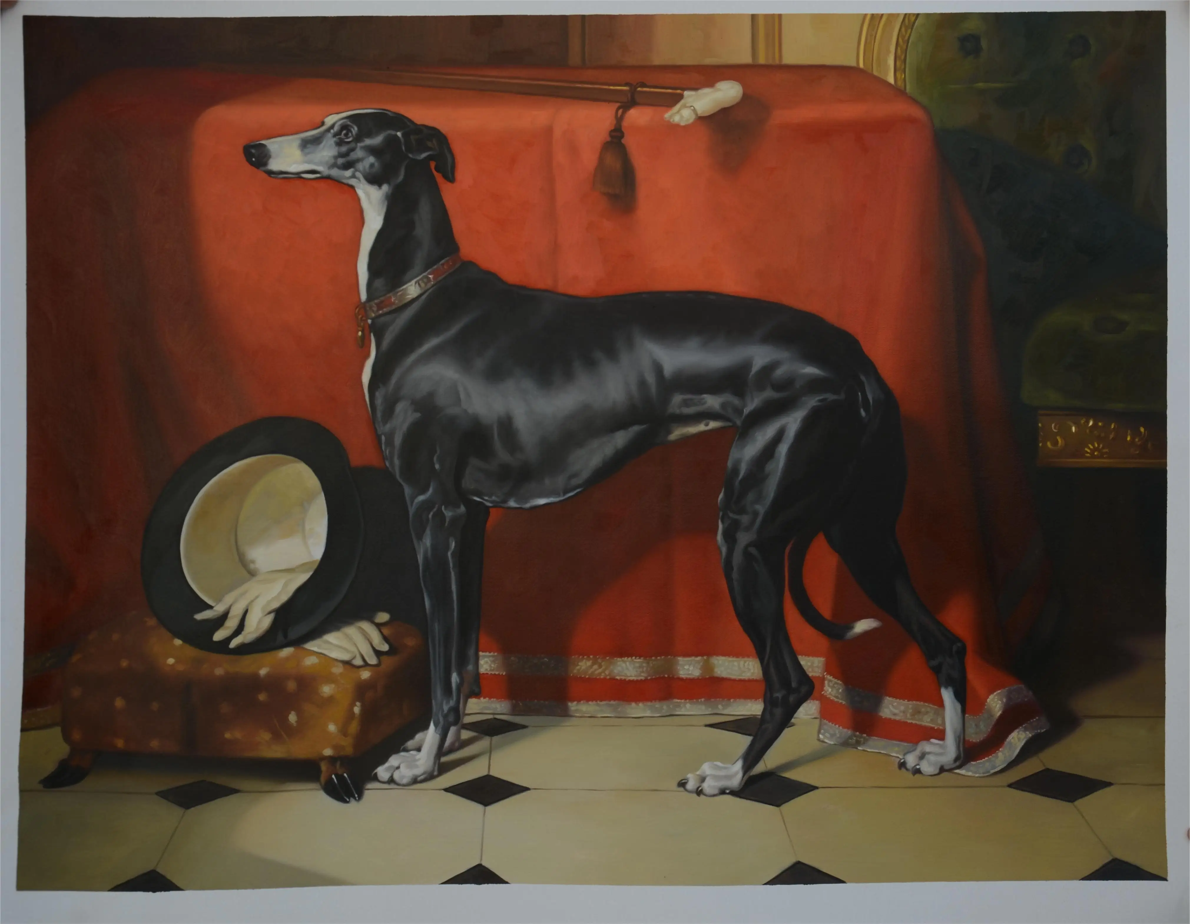 zd-Eos, a Favorite Greyhound of Prince Albert Oil Reproduction Famous Painting Replica for Home Wall Art Living Decor@