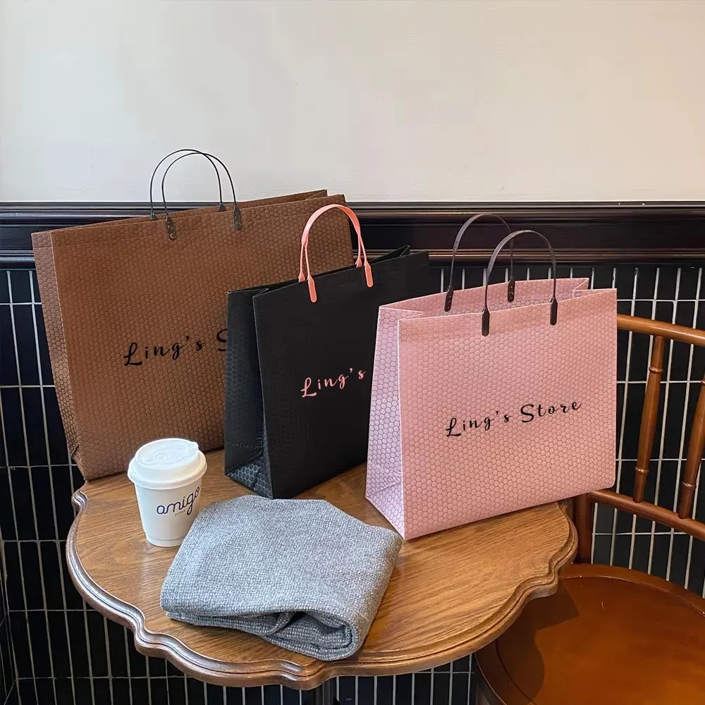 

200pcsPersonalized Jewelry Tote Bags Non Woven Shopping Dress Cloth T-shirt Cosmetic Wedding Favors Gift Shoes Packaging Handbag