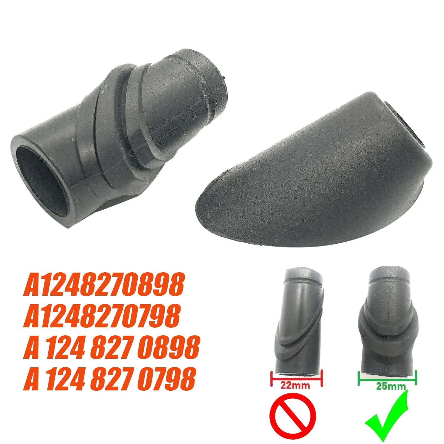 1Pair Antenna Rubber Seal Sleeve Lower Upper for Mercedes-Benz W124 A124 C124 1993-1998 A124 827 0898 /A124 827 0798