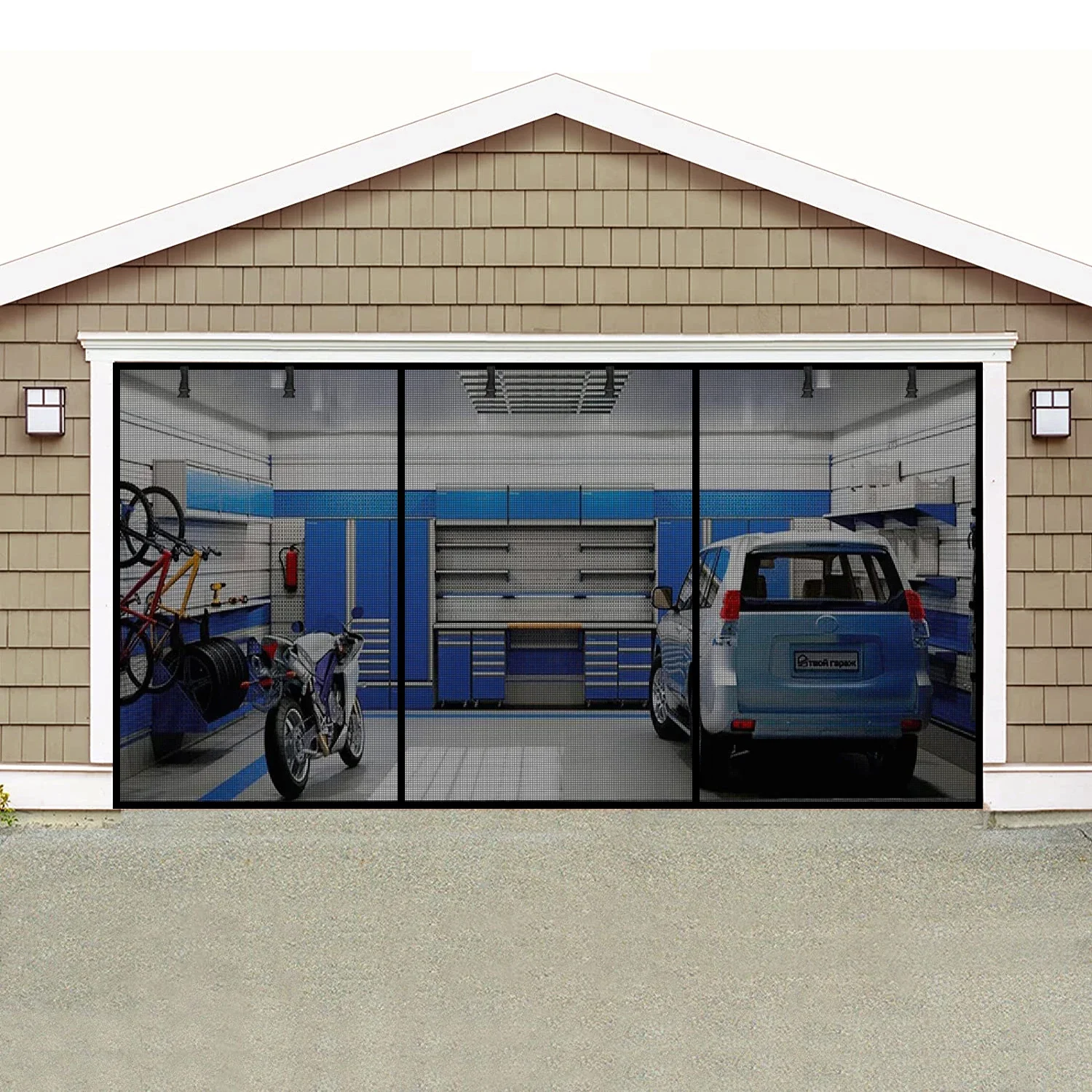 

8 ft. x 7 ft. Black Fiberglass Stationary Garage Door