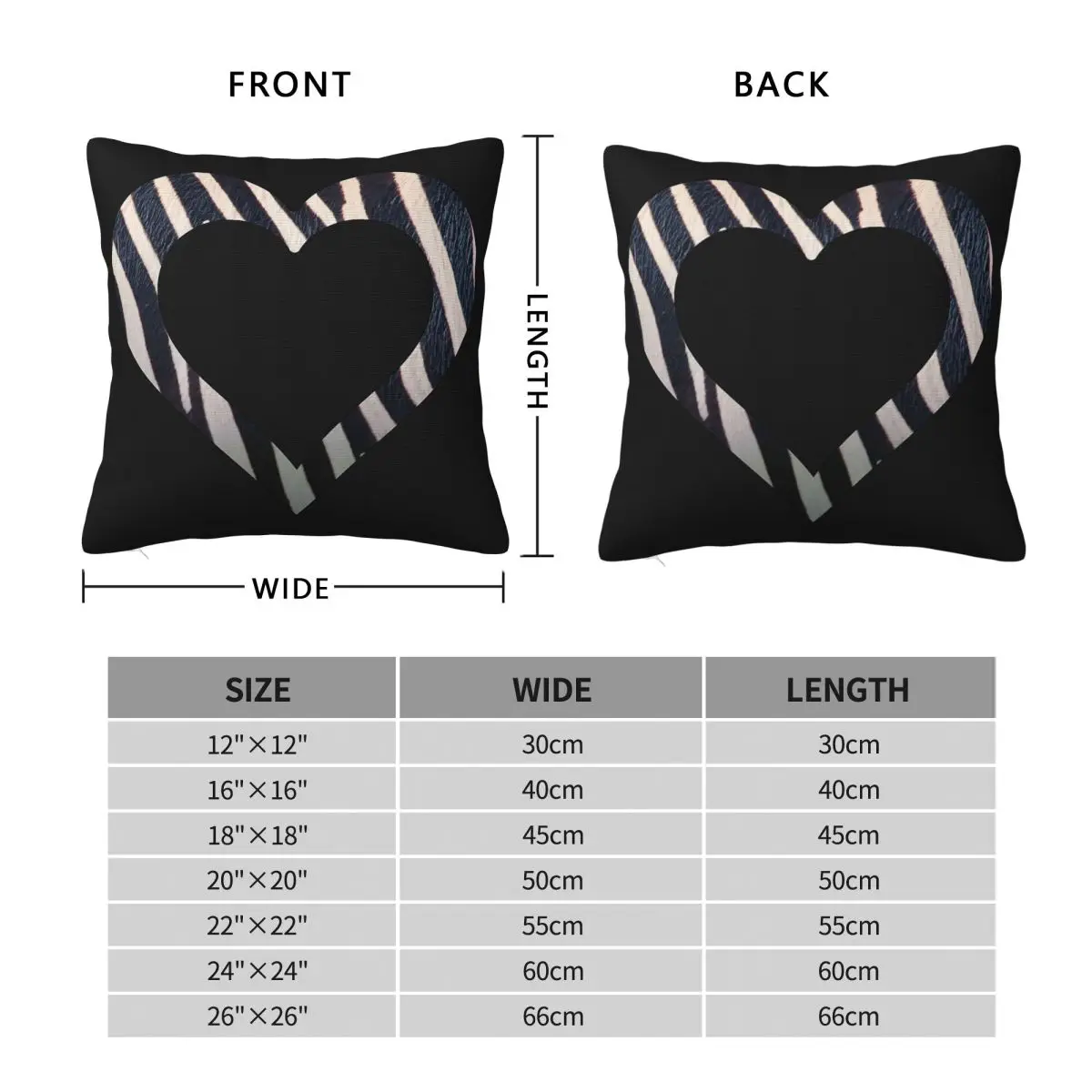 A Hole In My Zebra Heart Pillowcase Polyester Linen Velvet Creative Zip Decorative Car Cushion Cover 18