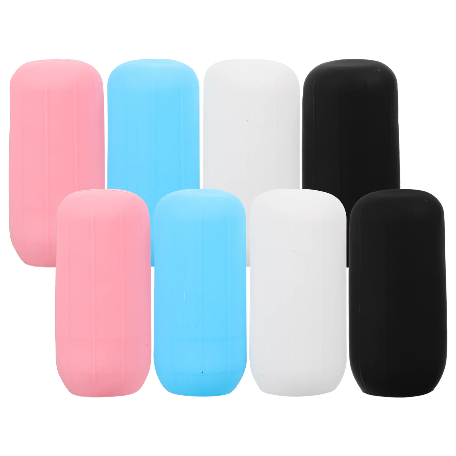 

8 pcs Silicone Travel Bottles Covers 22cm Elastic Leak Proof Toiletries Container Sleeves Black White Blue Pink
