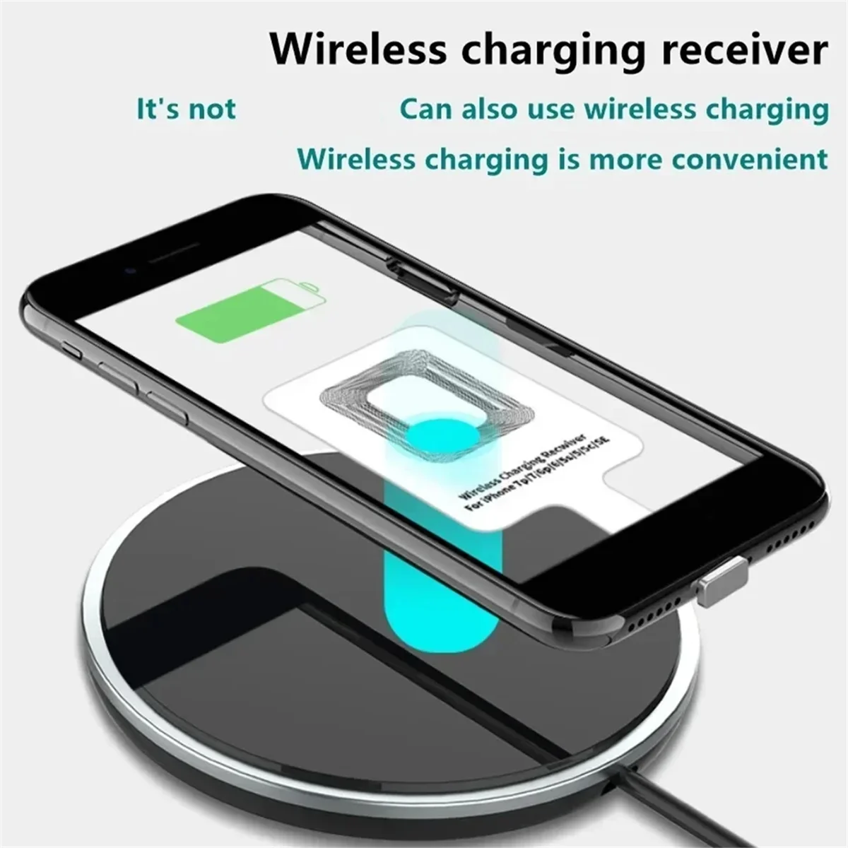 

AA88 Type-C Wireless Charging Receiver Type C Fast Wireless Charger Adapter for Samsung Huawei Xiaomi
