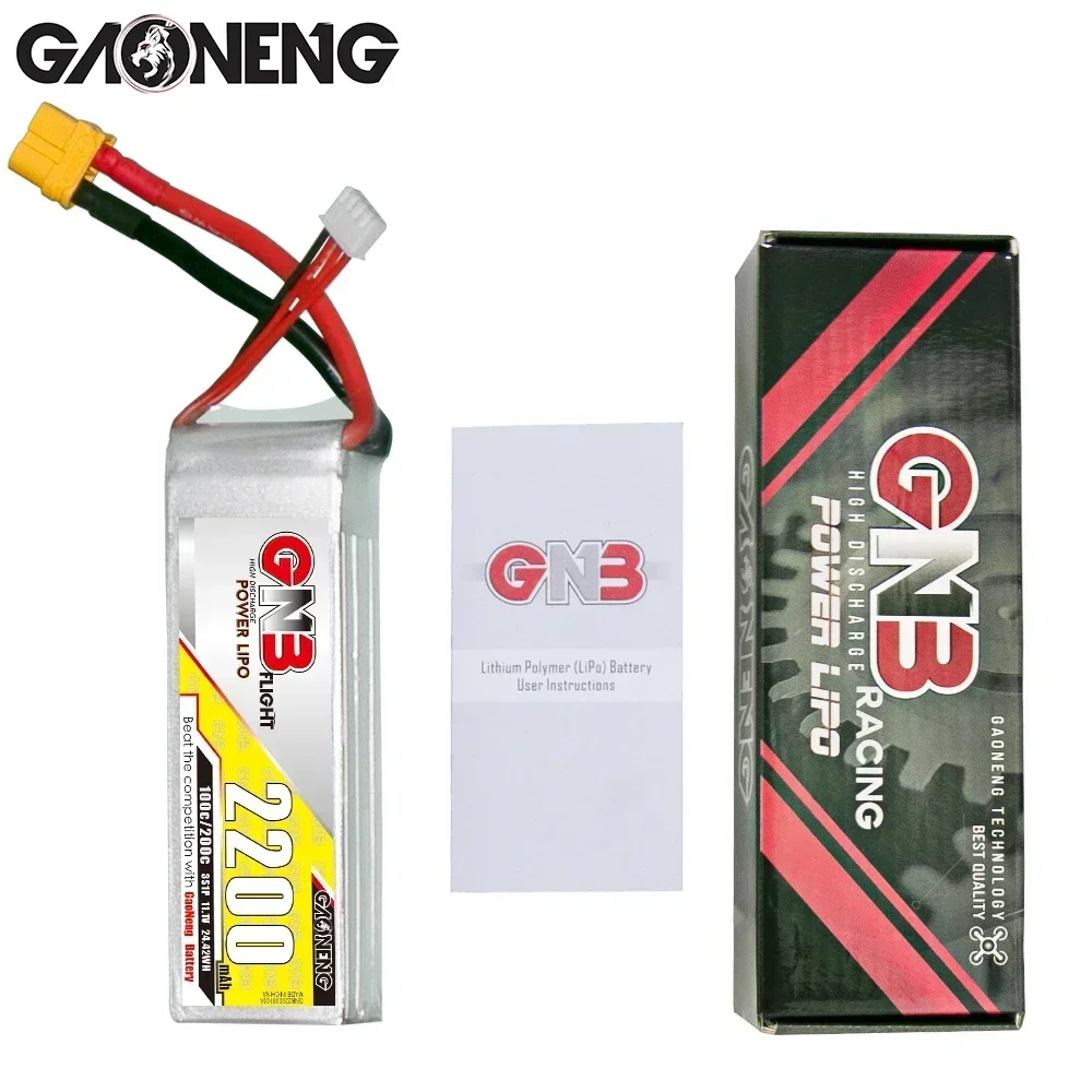 GAONENG 2200mAh 100C 2S/3S/4S/6S 7.4V/11.1V/14.8V/22.2V bateria Lipo ze złączem XT60 dla helikopter RC części dron FPV