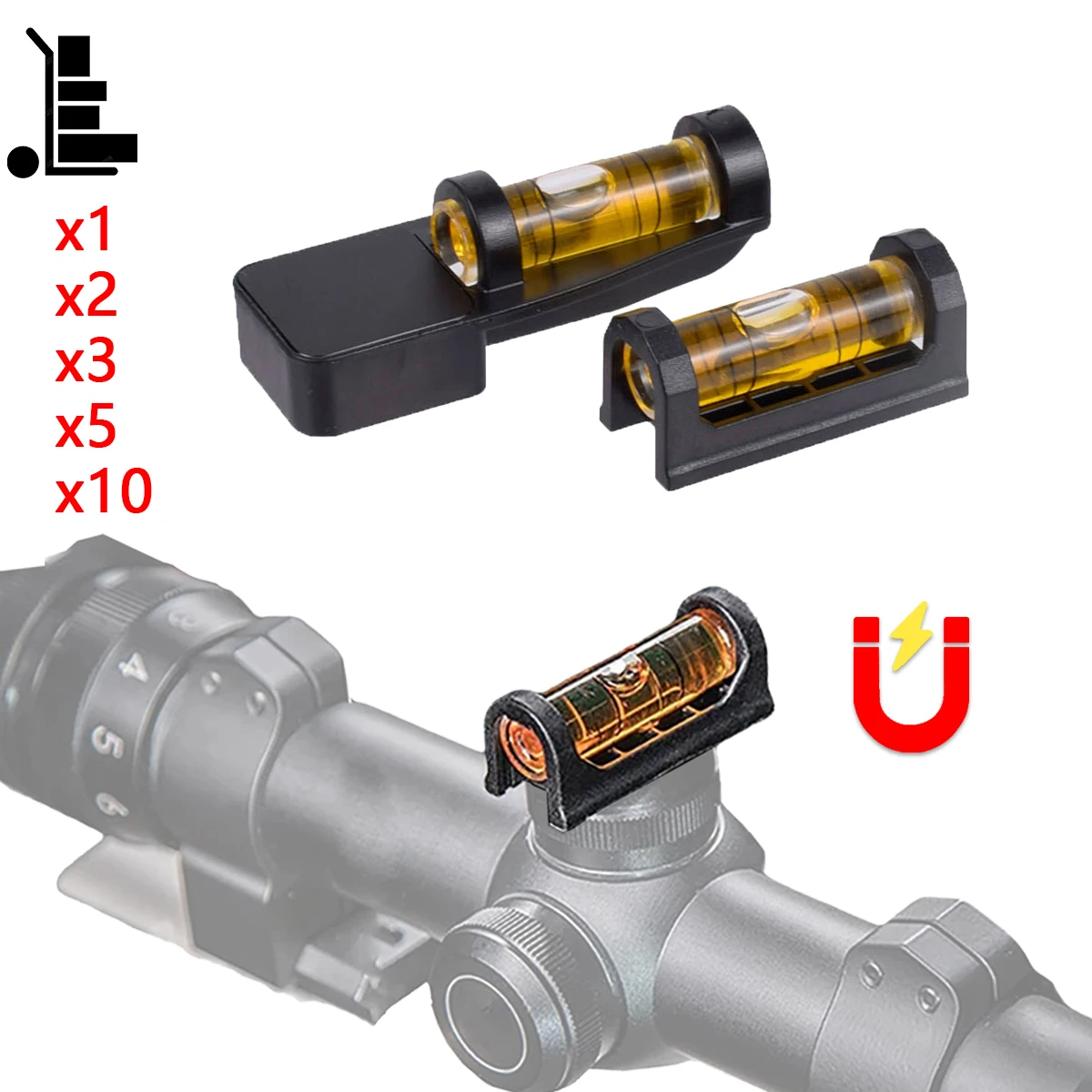 1-10PCS Magnetic Level Kits Bubble Level Scope Mount Level Balance Tool Hunting Magnetic Attraction Universal Bubble Balancer