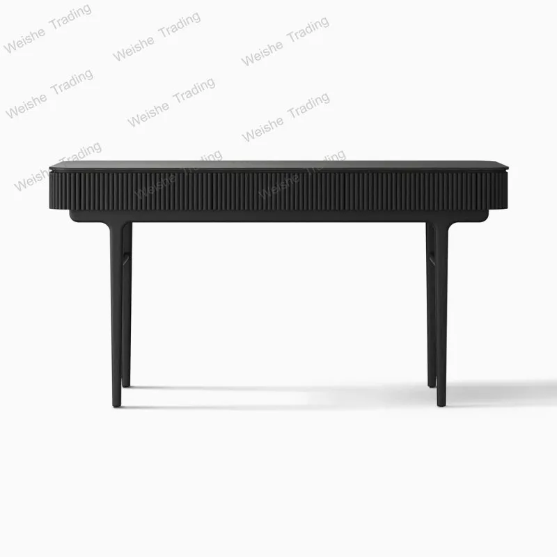 

Стол для письма и чтения в средневековом стиле из черного дуба с вертикальным узором, ретро-дизайн, с ящиками, для дома.