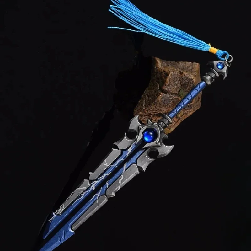 21cm World of Warcraft Weapon Worldcarver Sword Blade Two Handed Sword Metal Weapon Model Game Peripheral Ornaments Dolls Gifts