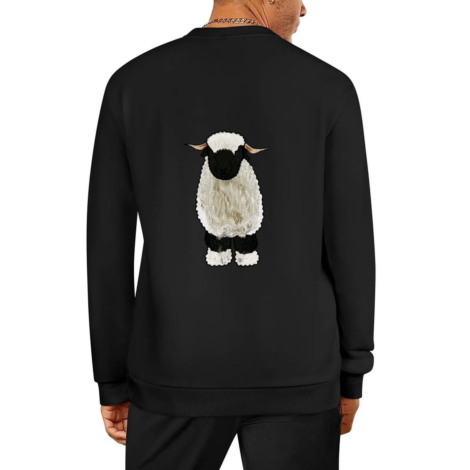 Valais Blacknose الأغنام الكرتون التوضيح البلوز الرجال الشتاء سترة بلوزة ملابس رجالية الرجال البلوز