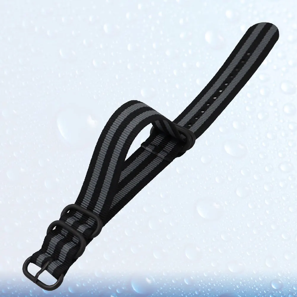 

Nylon Canvas Watch Strap Durable Ergonomic Design Comfortable Replacement 24mm Stripe Adjustable Band Watch Strap