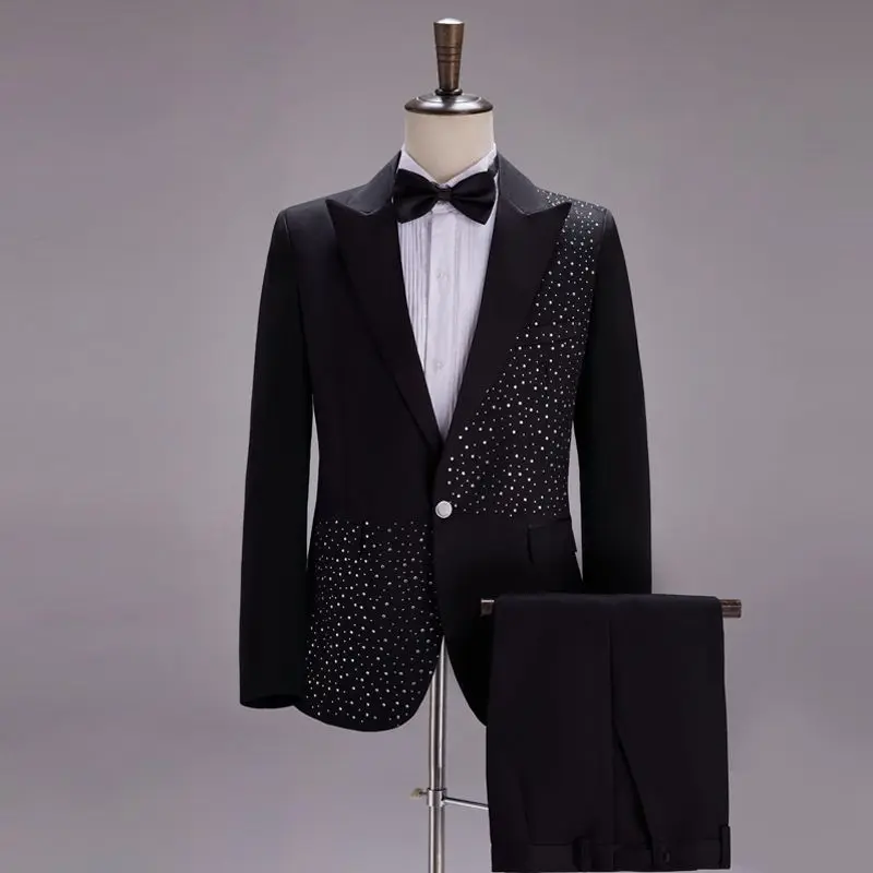 Men's Suit Performance Costume Sequin Suit suit Stage Chorus Men's Dress Singer Host Costume