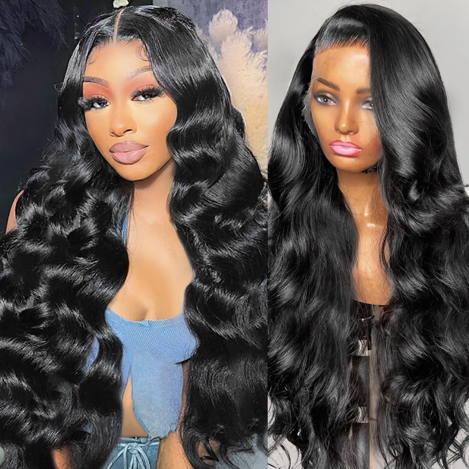 13x4 HD Transparent Body Wave Lace Front Wigs Human Hair Pre Plucked Glueless Wigs 13x6 Lace Frontal Wigs For Black Women