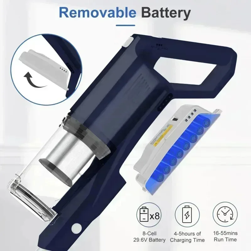 QZA4-whall cordless vacuum cleaner, 25kpa suction 280W brushles motor 4 in 1stick vacuum cleaner, handheld vacuum up to 55min,